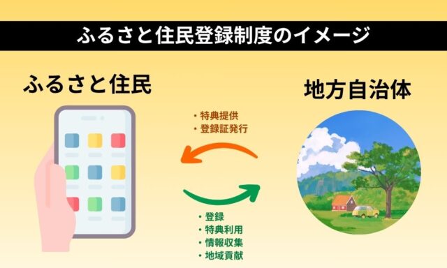 ふるさと住民登録制度を解説する図